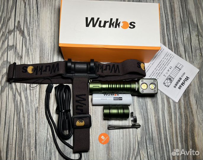 Налобный фонарь Wurkkos HD15 Green+аккумулятор