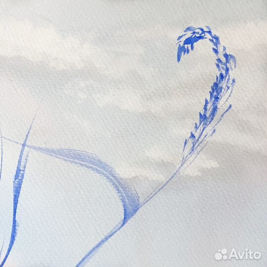 Картина Восход Акварелью 27х19см