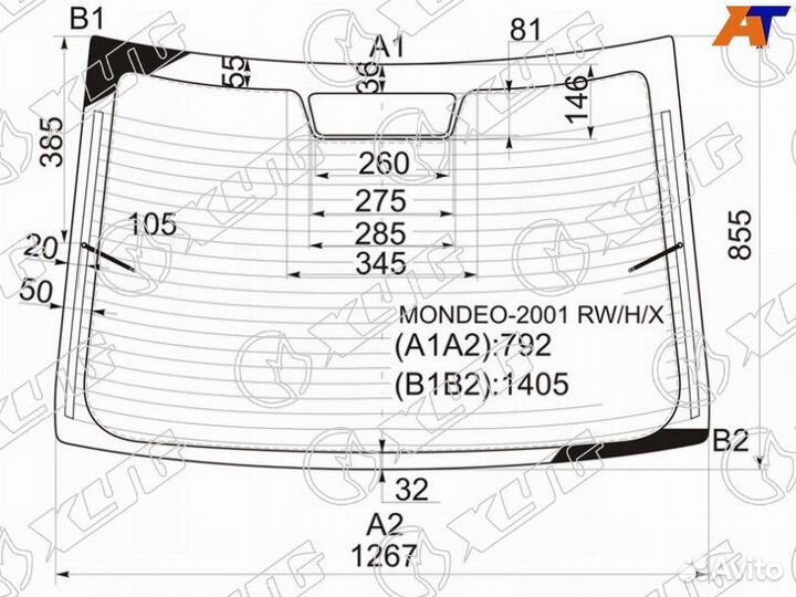 Лобовое стекло на Ford Mondeo 00-07г