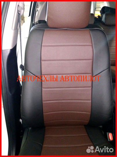 Чехлы Автопилот Toyota Rav4 4 из экокожи чёрно-шок