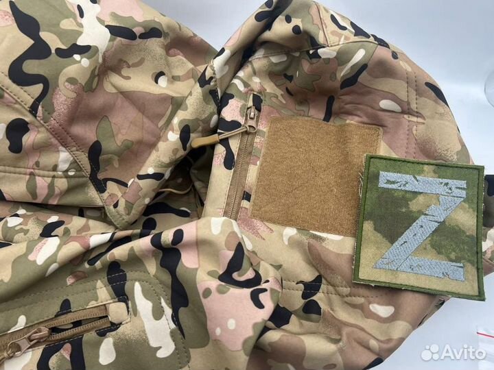 Военная форма теплая софтшел с шевронами