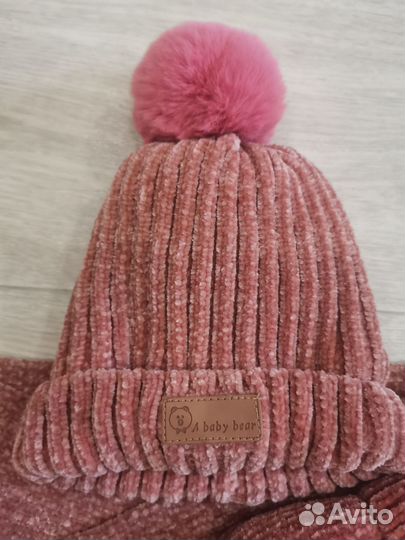 Комплект шапка шарф и варежки