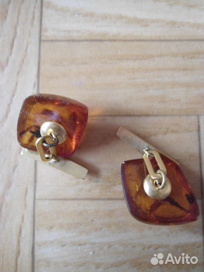 Запонки СССР янтарь 1980 год