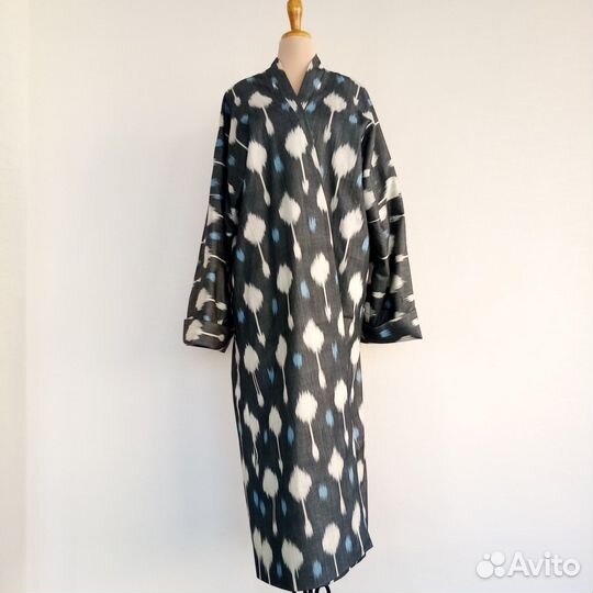 Узбекский чапан. Кимоно из иката. Бохо-пальто