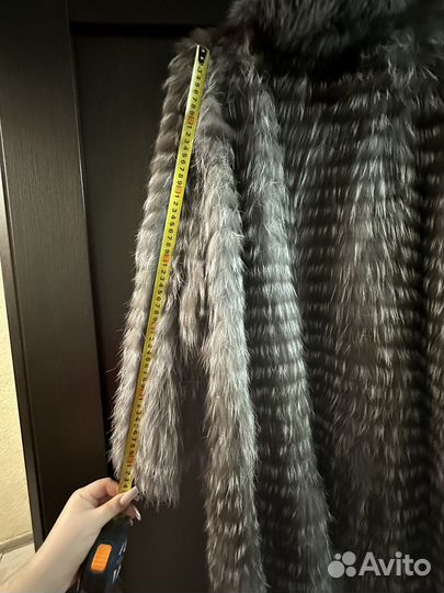 Пальто облегченное из чернобурки