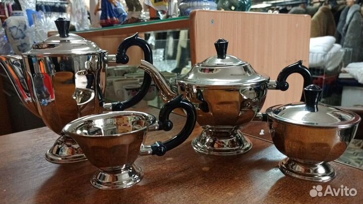 Чайно кофейный сервиз, серебрение