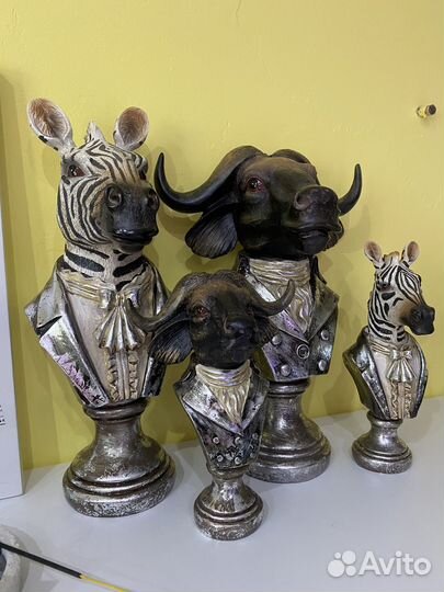 Статуэтка зебра и бык подарок декор для интерьера
