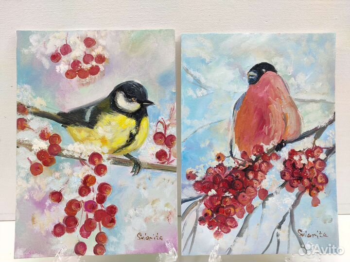 Картины с птичками маслом. Доставка из Мурм.обл