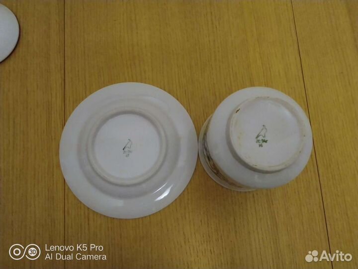 Масленка,сахарница, чашка. Дулево