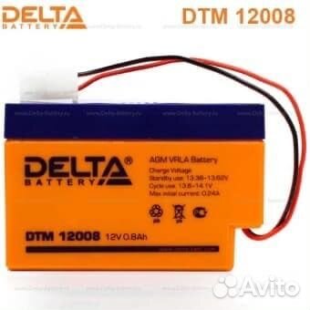 Аккумулятор дельта 12В 0,8Ah Delta DTM 12008