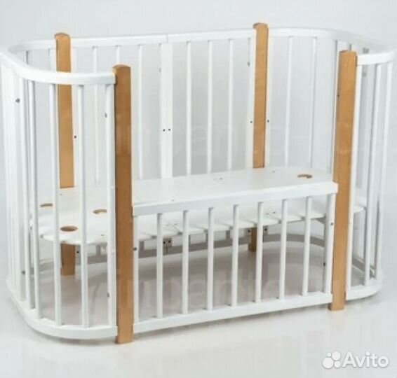 Кроватка Incanto Skandi Lux, белый - стойки бук