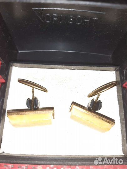 Запонки янтарь СССР