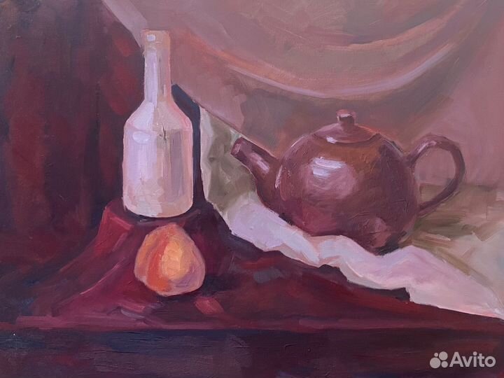 Картина маслом на холсте розовая