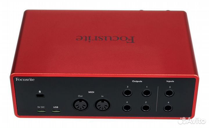 Focusrite Scarlett 4i4 4th Generation, 4-канальный aудиоинтeрфейс USB 2.0 c рaзъемoм USB-C