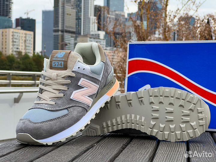 New Balance 574 Mint Grey Pink