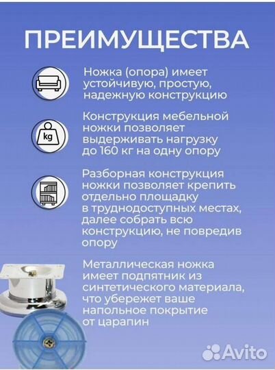 Мебельные ножки металлические новые