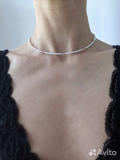 Колье чокер из натуральных камней