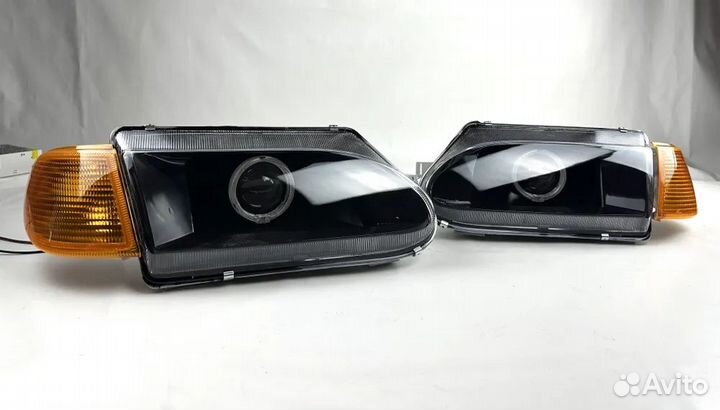 Фары линзованные,черная маска ваз 2114