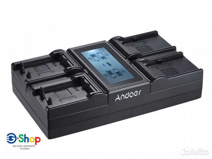 Зарядная станция на 4x слота Sony NP-F и NP-FW50