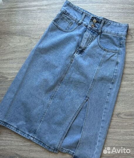 Джинсовая юбка длинная