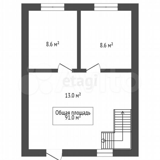 Дом 91 м² на участке 12 сот.