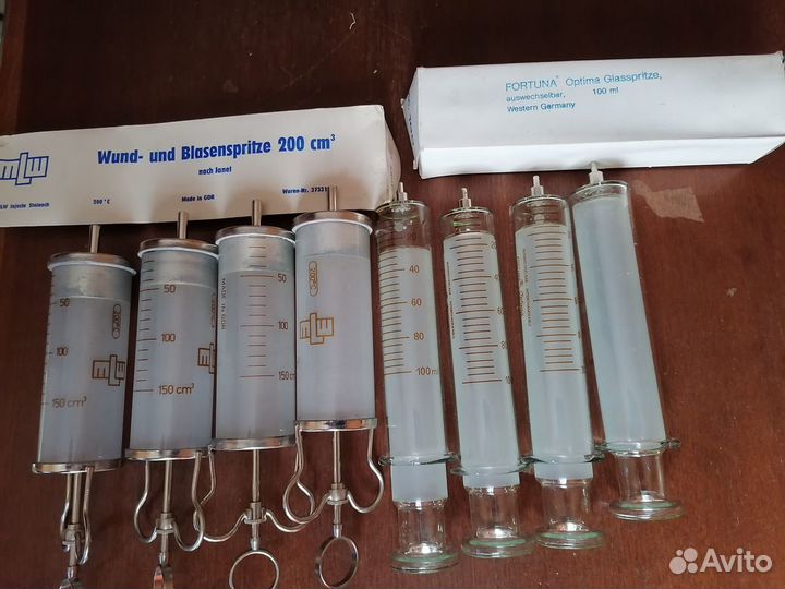 Шприцы Жане-100мл и 150мл,фрг и гдр,новые