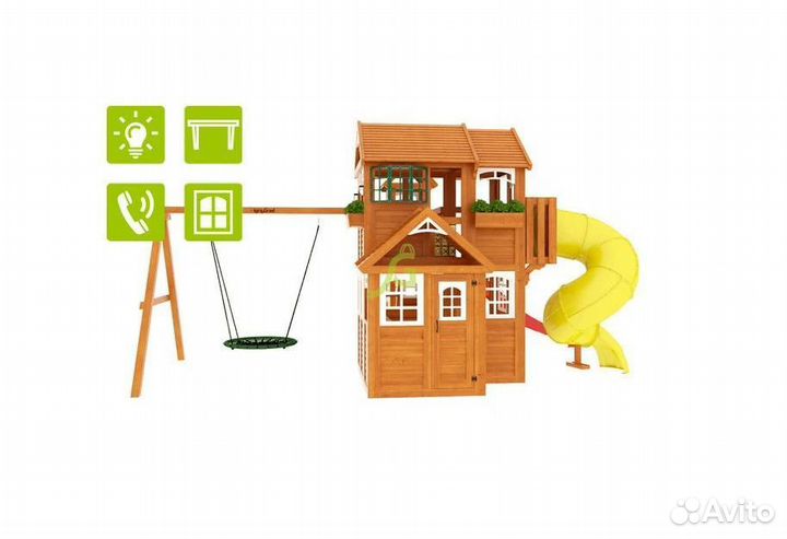 Детский комплекс Клубный домик Макси с трубой Luxe