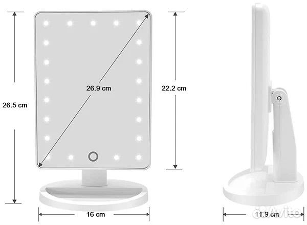 Новое зеркало с подсветкой розовое