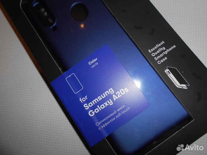 Чехол Silicone Cover Samsung A20 и А30 синий