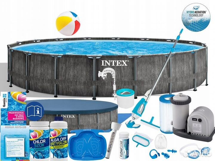 Каркасный бассейн 549х122 комплект Intex Greywood