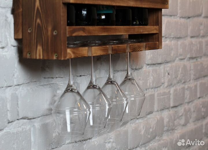 Подвесной бар в стиле лофт (бутылочница)