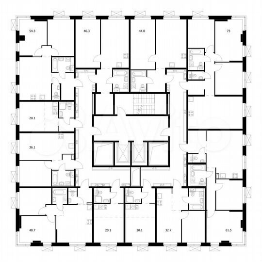1-к. квартира, 46,3 м², 8/17 эт.