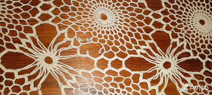 Скатерть вязаная и накидка с вышивкой СССР