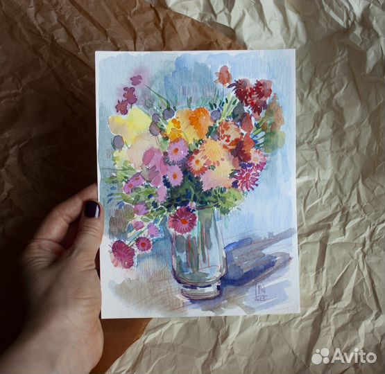 Акварельный рисунок. Осенние цветы