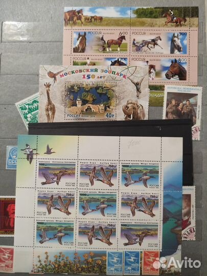 Марки почтовые Россия по тематикам 1990 - 2001