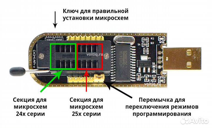 USB программатор на CH341A