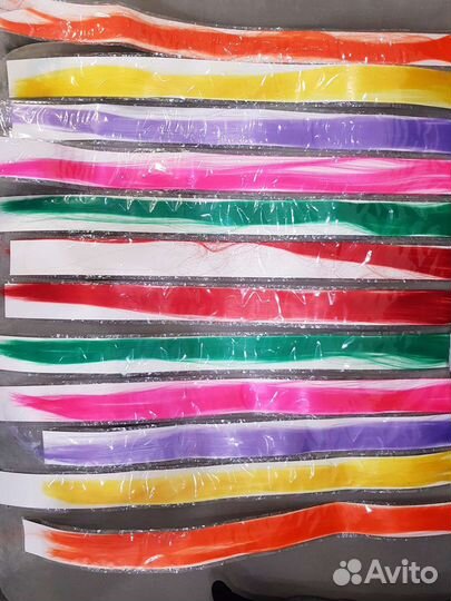 Цветные пряди для украшения волос