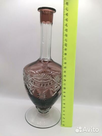 Графин Рюмка Цветное Стекло Резьба СССР