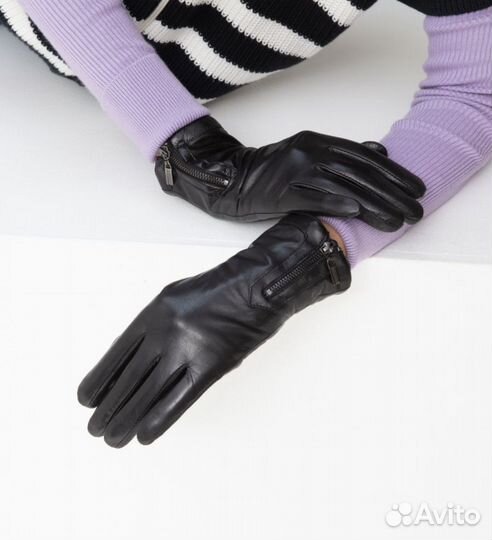 Перчатки женские кожаные новые