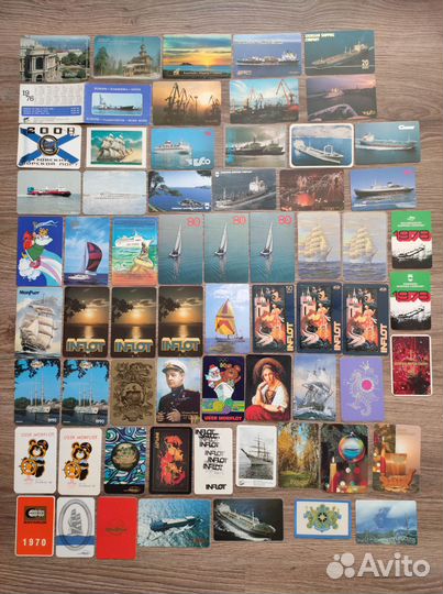 Календарик СССР морфлот речфлот реклама внешторг