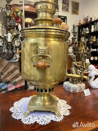 Самовар угольный латунь