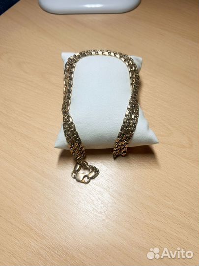 Цепочка золотая мужская бисмарк