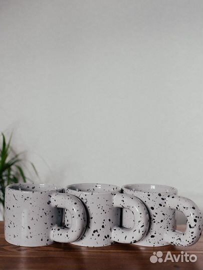 Кружка керамическая серая