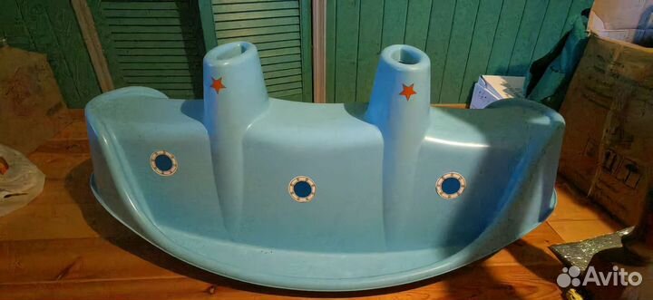 Детская качалка для двоих и троих Пароход