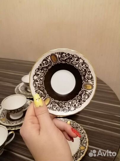 Кофейный набор из фарфора с позолотой