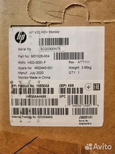 Монитор hp v20 HD+