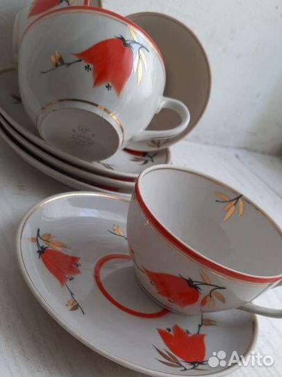 Сервиз кофейный, кружки, керамика, фарфор