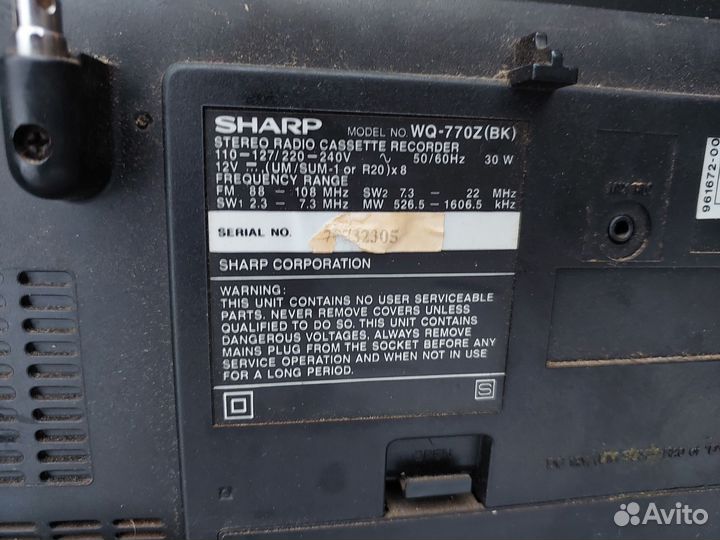 Кассетный магнитофон sharp
