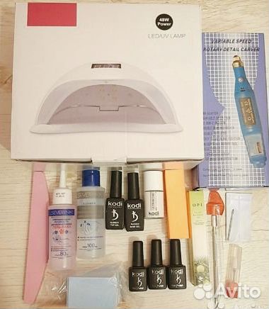 Набор для маникюра лампа+аппарат+материал