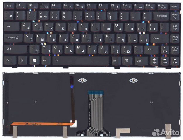 Клавиатура Lenovo IdeaPad Y400 черная с подсветкой